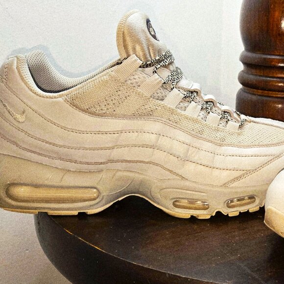 Nike Air Max 95 ID BY YOU Grey / White Gray / Texas Orange Size 9 M EUC " JU " - Picture 3 of 7